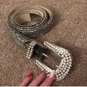XL insanely blinged out silver belt - the buckle